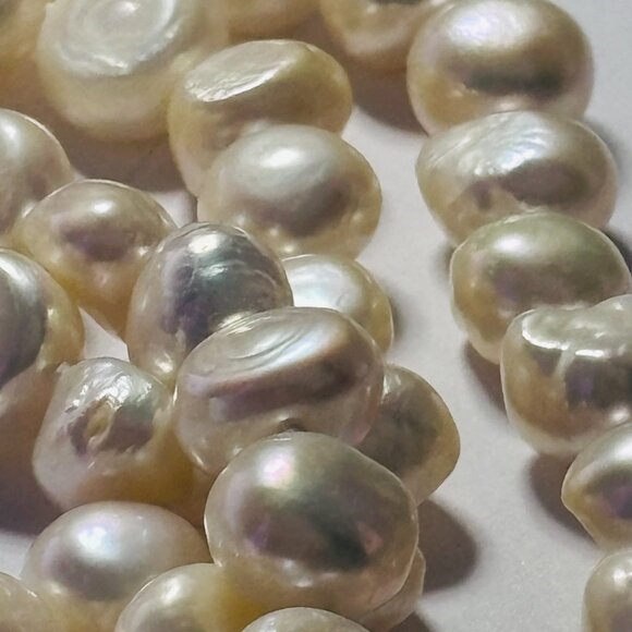 60” Cream Baroque Freshwater Pearl Endless Necklace Long Strand - Picture 4 of 10